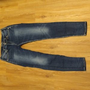 Silver, dark blue jeans, size 28, Suki Mid, super skinny, used, womens
